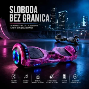Hoverboard 6.5" sa Bluetooth Zvučnikom i LED svetlima