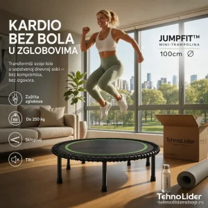 JumpFit™ Fitness Trampolina – Kardio Trening Kod Kuće bez Bolova u Zglobovima