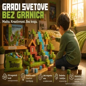 Magnetne Kocke za Decu 150 Delova – Edukativni Kreativni Set