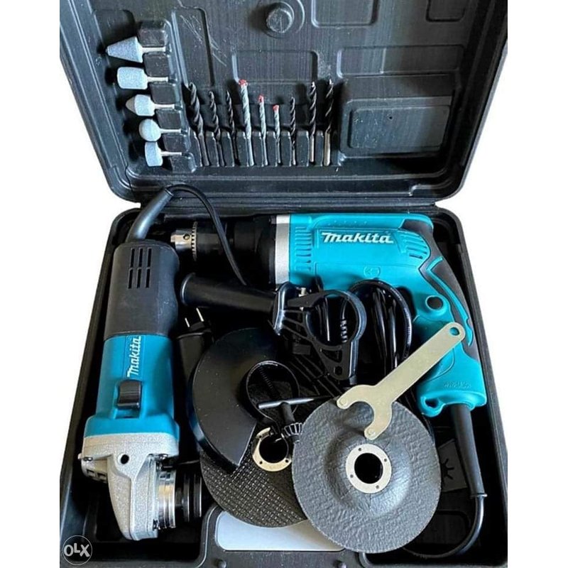Elekticni set brusilica i bušilica set brusilica bušilica - u upotrebi
