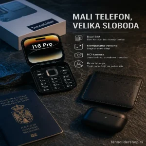 Mini Mobilni Telefon na Preklop i16 Pro – Dual SIM, Kompaktan Dizajn