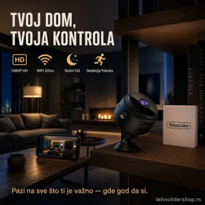 Mini WiFi Kamera A7 1080P – Diskretna Sigurnosna Kamera za Dom i Auto