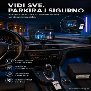 Monitor za Parkiranje 7 Inča – LCD Ekran za Auto Kameru