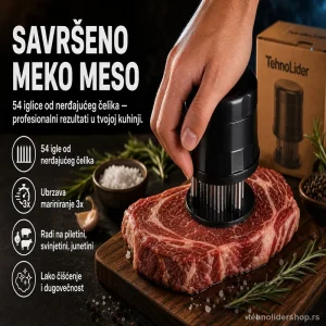 Omekšivač Mesa sa 54 Iglice od Nerđajućeg Čelika – Sočno i Mekano Meso