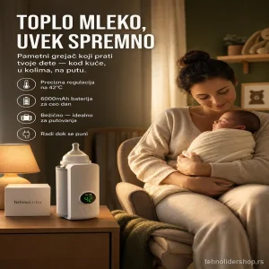 Pametni prenosni grejač za bebine flašice sa regulacijom temperature