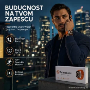 Pametni Sat T8000 Ultra – Bluetooth Pozivi, Praćenje Zdravlja i Bežično Punjenje