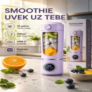 Prenosivi Blender sa Digitalnim Ekranom – Smoothie Uvek uz Tebe