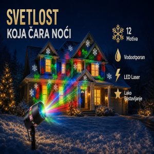 godišnji vodootporni laserski projektor – 12 motiva
