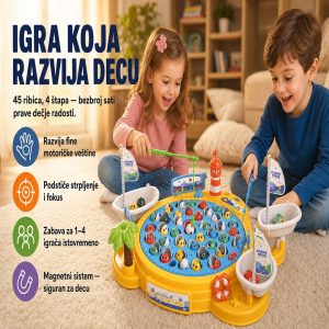 Pecanje ribica Veliki set 45 riba + 4 štapa za pecanje-edukativna igracka