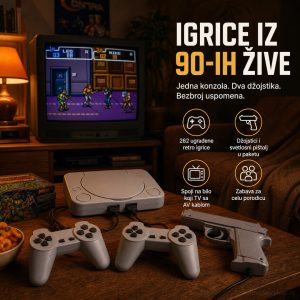 TV KONZOLA-IGRICE IZ 90-ih sa dzojsticima i pistoljem