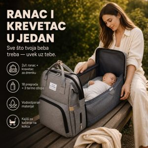 2u1 Ranac krevetac za mame i bebe Rasprodaja