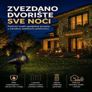 Zvezdani vodootporni projektor za dvorište