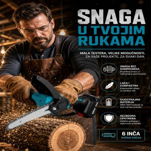 Električna ručna testera sa dve baterije kompletan proizvod