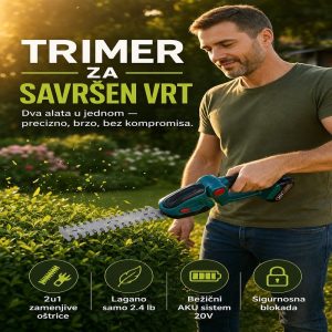Aku trimer trava dva u jednom kompletna funkcionalnost