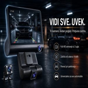 Auto kamera 3 u 1 Auto kamera Full HD unutrasnja i zadnja