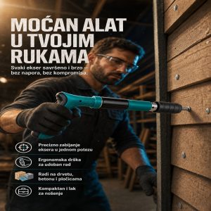 Manuelni pistolj za eksere profesionalan alat rezime