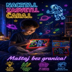 Magična Tabla za Crtanje Magic Pad – Svetleća LED Tabla za Decu