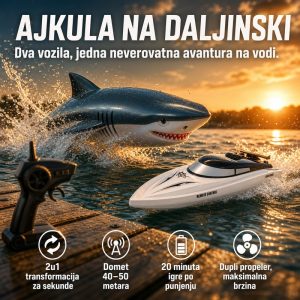 Ajkula gliser na daljinski 2u1
