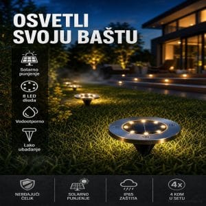 Solarne baštenske ubodne lampe (4 komada)
