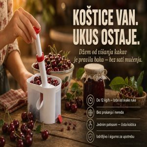Aparat za čišćenje koštica iz višanja i trešanja sa pištoljem