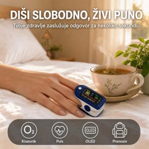 Pulsni OKSIMETAR uređaj koji meri količinu kiseonika u krvi i puls