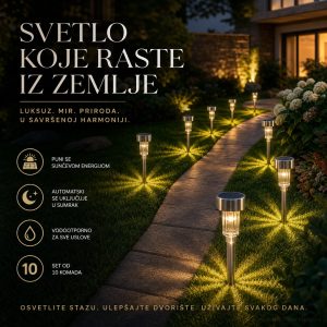Set od 10 SOLARNIH baštenskih LED lampi
