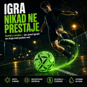 Svetleca fudbalska lopta zelena LED sijajna