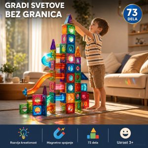 Magnetne kocke 73 delova 3D magnetne plocice