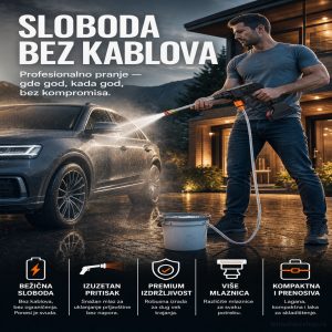 AKU PERAČ POD VISOKIM PRITISKOM SA 2 BATERIJE