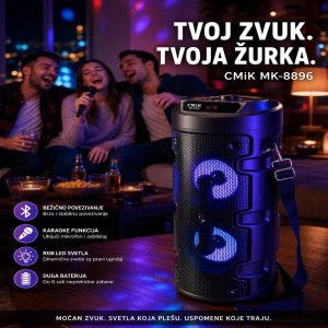 Karaoke Bluetooth zvučnik sa LED svetlom i mikrofonom
