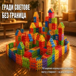 Raznobojne kockice puzzle 150 komada za kreativnu igru odraslih i dece