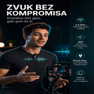 Bežični mikrofon telefon Android IOS kompletna slike