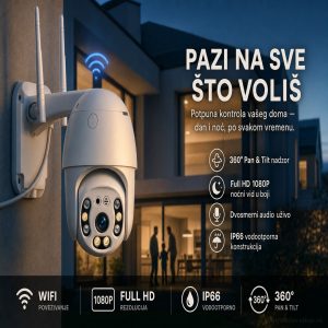 IP WiFi PTZ kamera spoljna 360 vodootporna 1080P dve antene