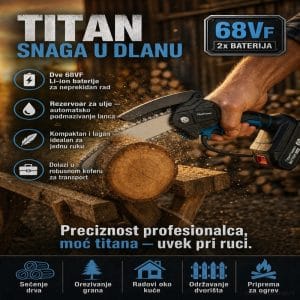 TitanPower električna aku testera sa rezervoarom za ulje