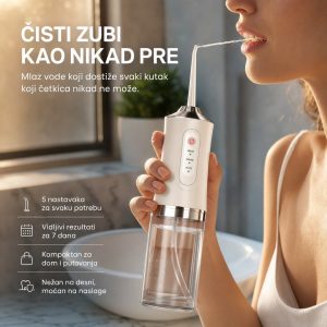 Bežični tuš za zube sa modernim dizajnom i ergonomskom drškom