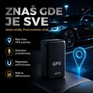 GPS traker prislušnjač GF-07 crni sa magnetnom osnovom