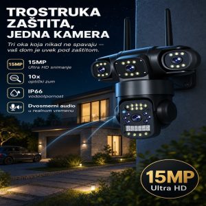 V380 trostruka sigurnosna kamera za zaštitu doma sa svim pristupima