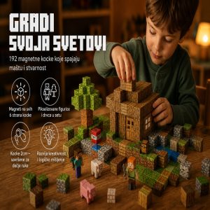 Magnetne magicne kocke 192 dela+4 coveka+drvca Premium set