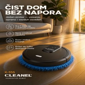 Robot za pranje podova sa funkcijom čišćenja i ovlaživanja vazduha
