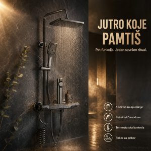 Zidni tuš sa dodacima 5u1 – Za Maksimalno Uživanje