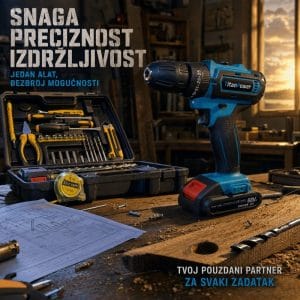 TitanPower Aku srafilica/busilica/cekic 68v+pribor+2 baterije