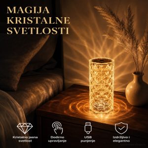 Led kristalna lampa sa 3 boje