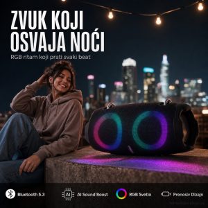 🎵 XTREEM4 Small RGB – Prenosivi Bluetooth Zvučnik sa RGB Svetlom 🎵