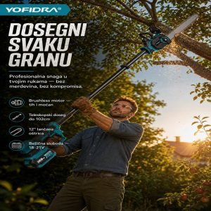 Akumulatorska teleskopska testera 12 inča sa brushless motorom