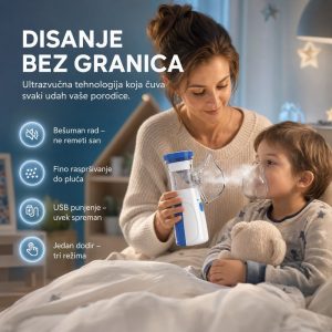 Ultrazvučni inhalator prenosiv i bešuman za porodicu