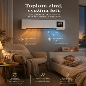 Zidna grejalica 2u1 sa funkcijom grejanja i hlađenja