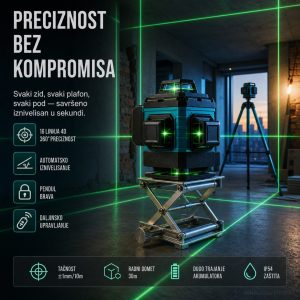 Digitalni laser za nivelaciju 16 linija sa tronošcem