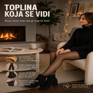 Vunene termo hulahopke topla udobna odjeća za žene