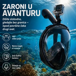 Maska za ronjenje sa drzacem za Gopro kameru