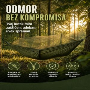 Lezaljka ljuljaska za drvo i baštu sa komarnikom zaštitom